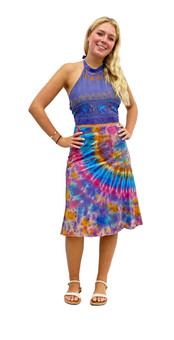 2106 3/4 Length Cotton Knit Tie Dye Skirt