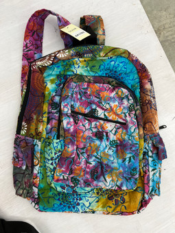 G1783 Printed  & Embroidered Tie Dye Canvas Backpack
