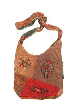 G26 Cotton Patchwork Bucket Bag with Block Print Detail