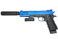Vigor 2012-A2 Spring Pistol Inc Silencer & Laser Sight in Blue