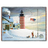 West Quoddy Lighthouse - Charles Wysocki - Blanket Throw Woven from Cotton - Made in the USA (72x54) Tapestry Throw