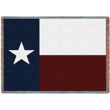 Texas State Flag - Cotton Woven Blanket Throw - Made in the USA (70x50) Afghan