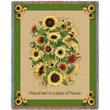 Memorial Sunflowers Blanket Tapestry Throw