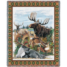 Antlered Animals Blanket Tapestry Throw