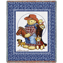 Curly Bears Quilt Mini Blanket Tapestry Throw