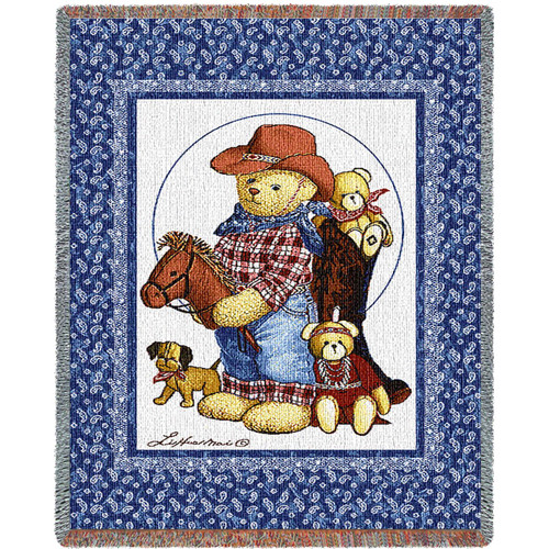 Curly Bears Quilt Mini Blanket Tapestry Throw