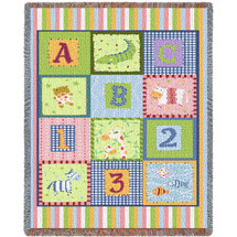 ABC 123 Mini Blanket Tapestry Throw