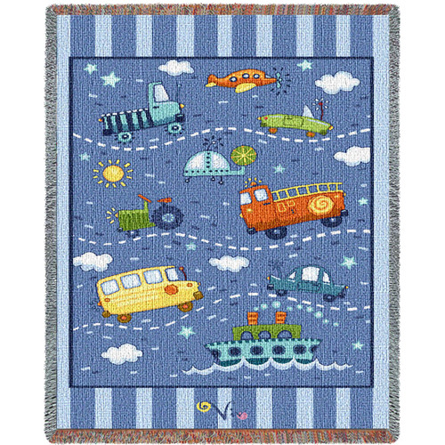 Transportation Toys Mini  Blanket Tapestry Throw