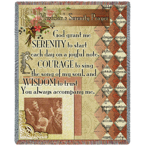 Musicians Serenity Prayer - Lisa Engelhardt - Cotton Woven Blanket Throw - Made in the USA (72x54) Tapestry Throw