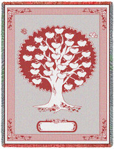 Monogram Tree Cranberry Blanket Afghan