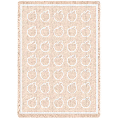Apples - Natural Cotton Woven Blanket Throw - Made in the USA (70x50) Afghan
