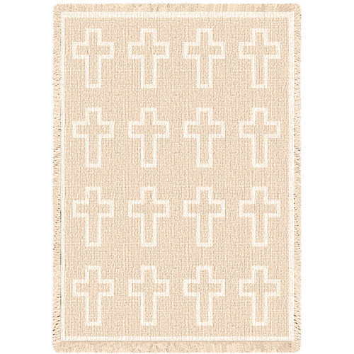 Cross Natural Blanket Afghan