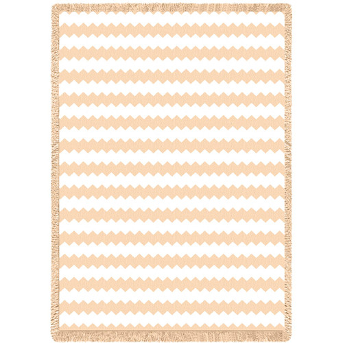 Brittany - Natural Cotton Woven Blanket Throw - Made in the USA (70x50) Afghan