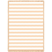 Brittany - Natural Cotton Woven Blanket Throw - Made in the USA (70x50) Afghan
