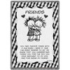 Friends Hugging - Marci - Cotton Woven Blanket Throw - Made in the USA (70x50) Afghan