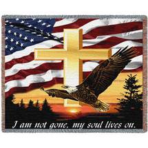 I Am Not Gone My Soul Lives On - Sympathy - Cotton Woven Blanket Throw - Made in the USA (72x54) Tapestry Throw