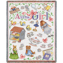 Little Girl Mini Blanket Tapestry Throw