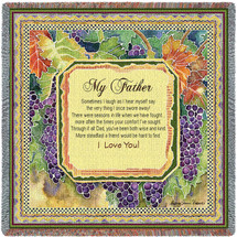 My FatherPoem - Lap Square Cotton Woven Blanket Throw - Made in the USA (54x54) Lap Square