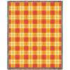 Plaid - Mango Orange Yellow - Cotton Woven Blanket Throw - Made in the USA (72x54) Tapestry Throw