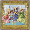 Angelic Trio - Three Angels Playing Music - Lap Square Cotton Woven Blanket Throw - Made in the USA (54x54) Lap Square