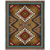 Brazos - XX Large -Southwest Native American Inspired Tribal Camp - Cotton Woven Blanket Throw - Made in the USA (90x60) Tapestry Throw XL