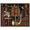 Frederick The Literate Cat - Charles Wysocki - Cotton Woven Blanket Throw - Made in the USA (72x54) Tapestry Throw