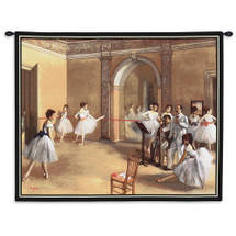 The Dance Foyer at the Opera on the Rue Le Peletier by Edgar Degas | Woven Tapestry Wall Art Hanging |  | 100% Cotton USA Size 34x26 Wall Tapestry