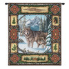 Wolf Lodge | Woven Tapestry Wall Art Hanging | Rustic Wildlife Cabin Theme | Cotton | Made in the USA | Size 34x26 Wall Tapestry
