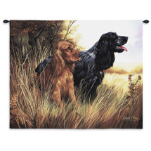 Cocker Spaniel by Robert May | Woven Tapestry Wall Art Hanging | Dogs in Tall Grass Oil Painting | 100% Cotton USA Size 34x26 Wall Tapestry
