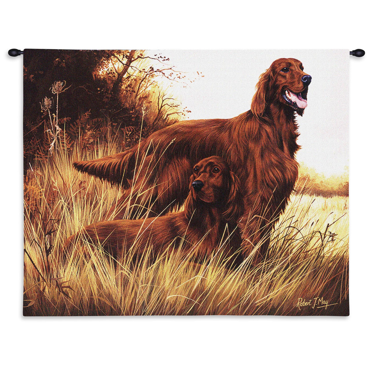 Irish Setter by Robert May Woven Tapestry Wall Art Hanging Dogs on
