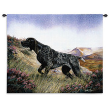 German Shorthaired Pointer by Robert May | Woven Tapestry Wall Art Hanging | Dog on Majestic Hillside Oil Painting | 100% Cotton USA Size 34x26 Wall Tapestry
