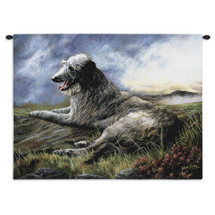 Scottish Deerhound by Robert May | Woven Tapestry Wall Art Hanging | Dog Resting on Hill Oil Painting | 100% Cotton USA Size 34x26 Wall Tapestry