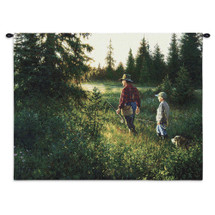 Good Times | Woven Tapestry Wall Art Hanging | Father and Son Fishing Trip | 100% Cotton USA Size 34x26 Wall Tapestry