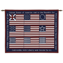 Pledge | Woven Tapestry Wall Art Hanging | American Pledge of Allegiance Patriotic Flag Artwork | 100% Cotton USA Size 34x26 Wall Tapestry