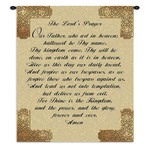 The Lord's Prayer | Woven Tapestry Wall Art Hanging | Inspirational Christian Prayer | 100% Cotton USA Size 34x26 Wall Tapestry