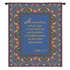 Psalms 91:4 | Woven Tapestry Wall Art Hanging | Inspirational Biblical Scripture on Blue Background | 100% Cotton USA Size 34x26 Wall Tapestry
