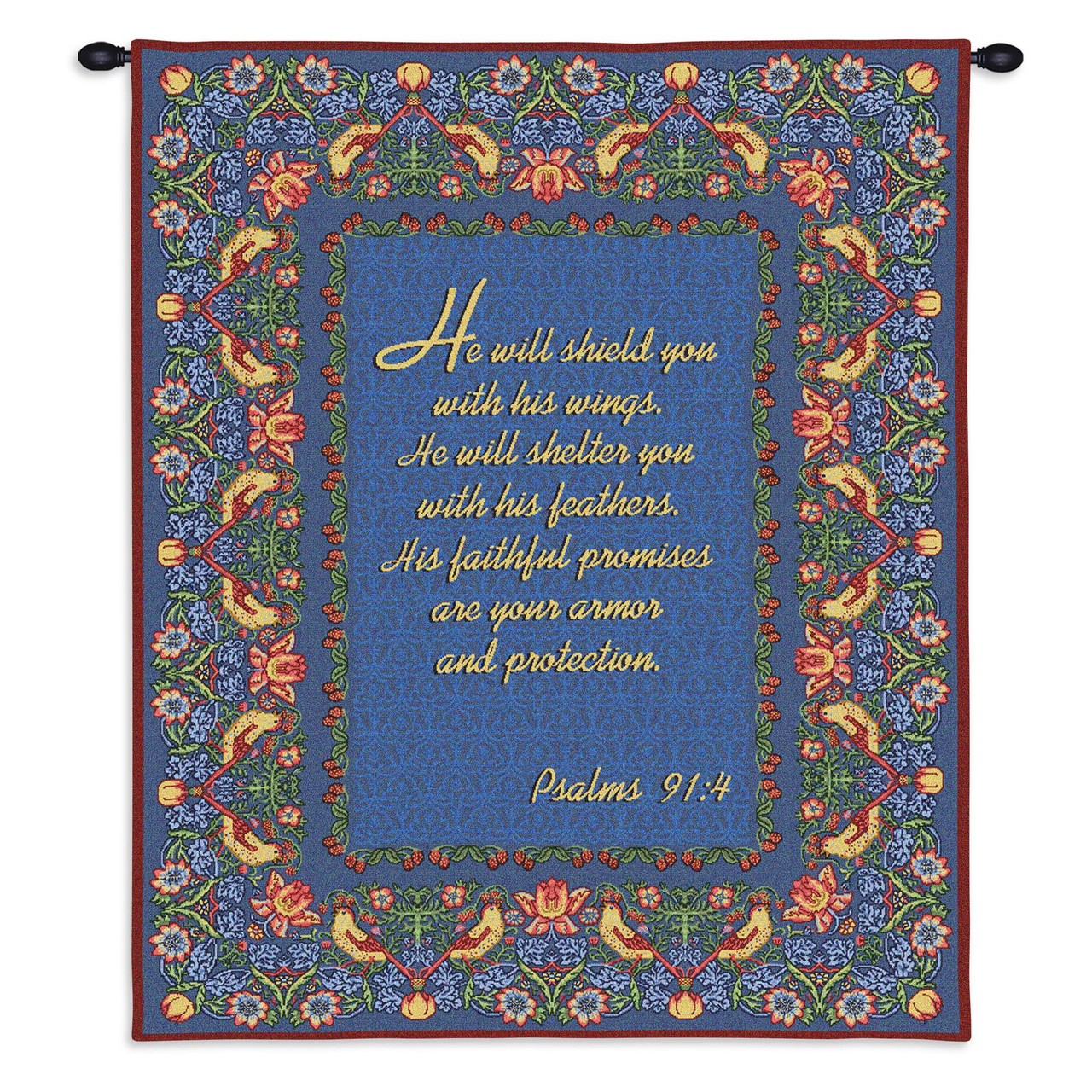 Psalms 914 Woven Tapestry Wall Art Hanging Inspirational Biblical