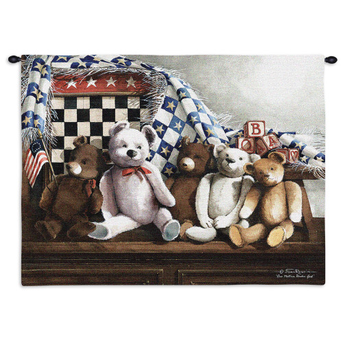 One Nation Under God | Woven Tapestry Wall Art Hanging | Patriotic American Children's Room Stuffed Animals | 100% Cotton USA Size 34x26 Wall Tapestry