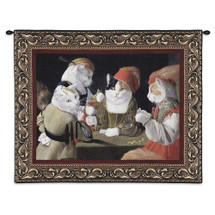 The Cheat by Melinda Copper | Woven Tapestry Wall Art Hanging | Poker Playing Kittens - Fun Cat Lover's Gift | 100% Cotton USA Size 34x26 Wall Tapestry
