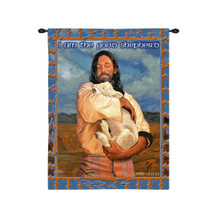 The Lamb | Woven Tapestry Wall Art Hanging | Inspiring Religious Jesus Painting | 100% Cotton USA Size 34x26 Wall Tapestry