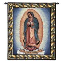 Our Lady of Guadalupe (Virgen de Guadalupe) by Juan Diego | Woven Tapestry Wall Art Hanging | Mother Mary Inspirational Religious Catholic | Cotton | Made in the USA | Size 32x26 Wall Tapestry
