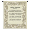 Wedding Embroidery Gold | Woven Tapestry Wall Art Hanging | Romantic Anniversary Poem with Soft Floral Border | 100% Cotton USA Size 34x26 Wall Tapestry