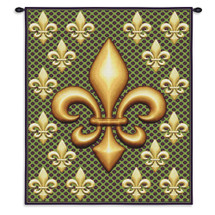 Fleur de Lis | Woven Tapestry Wall Art Hanging | New Orleans Royal French Symbol Artwork | 100% Cotton USA Size 34x26 Wall Tapestry