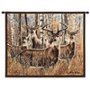 Sudden Encounter | Woven Tapestry Wall Art Hanging | Camouflaged Deer in Forest Hunting Cabin Lodge Decor | Cotton | Made in the USA | Size 34x26 Wall Tapestry