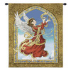 Crimson Angel by Lugrid | Woven Tapestry Wall Art Hanging | Heavenly Winged Guardian Holding Birds | 100% Cotton USA Size 34x26 Wall Tapestry