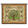 L'Olivier | Woven Tapestry Wall Art Hanging | French Olive Tree with Elaborate Border | 100% Cotton USA Size 34x26 Wall Tapestry