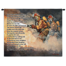 United We Stand | Woven Tapestry Wall Art Hanging | Heroic Firefighters Inspirational Poetry | Cotton | Made in the USA | Size 34x26 Wall Tapestry