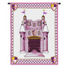 Castle Pink | Woven Tapestry Wall Art Hanging | Princess Fairytale Themed Embroidered Pink Castle | 100% Cotton USA Size 33x26 Wall Tapestry