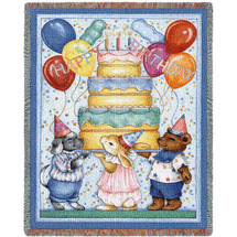 Happy Birthday Tapestry Mini Blanket Tapestry Throw