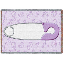 Diaper Pin Lavender Mini Blanket Tapestry Throw